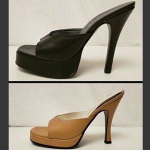 💥2 Pair!💥 Linea Pelle Stilletto Mules Size 35 & 36